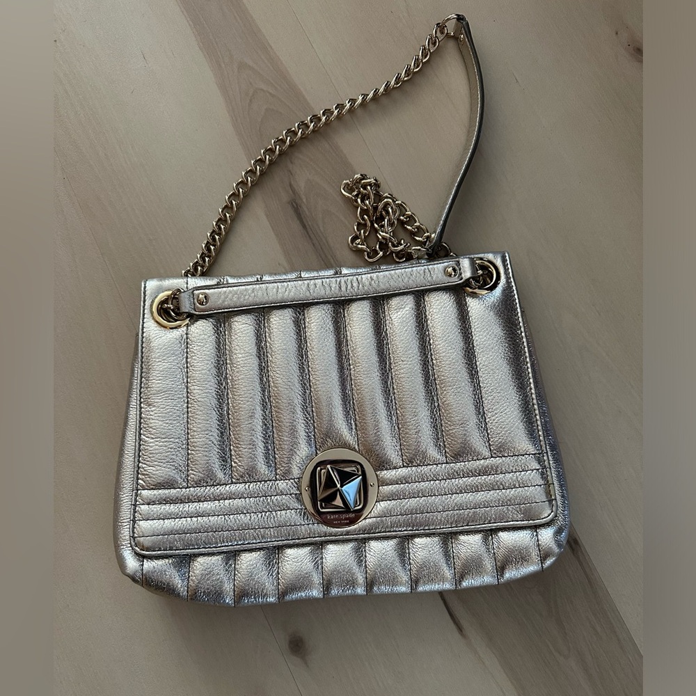 Kate Spade Gold Coast Evangeline Silver crossbody bag
